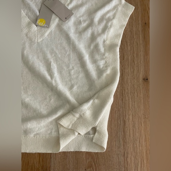 New Boden Anglesey Linen Tee Tshirt Vest Boxy Size 4 Ivory Cream Preppy - Picture 8 of 8